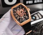 AAA Replica Franck Muller Vanguard Yachting Dragon King V45 Rose Gold Case Black Face 44mm × 54mm Watch